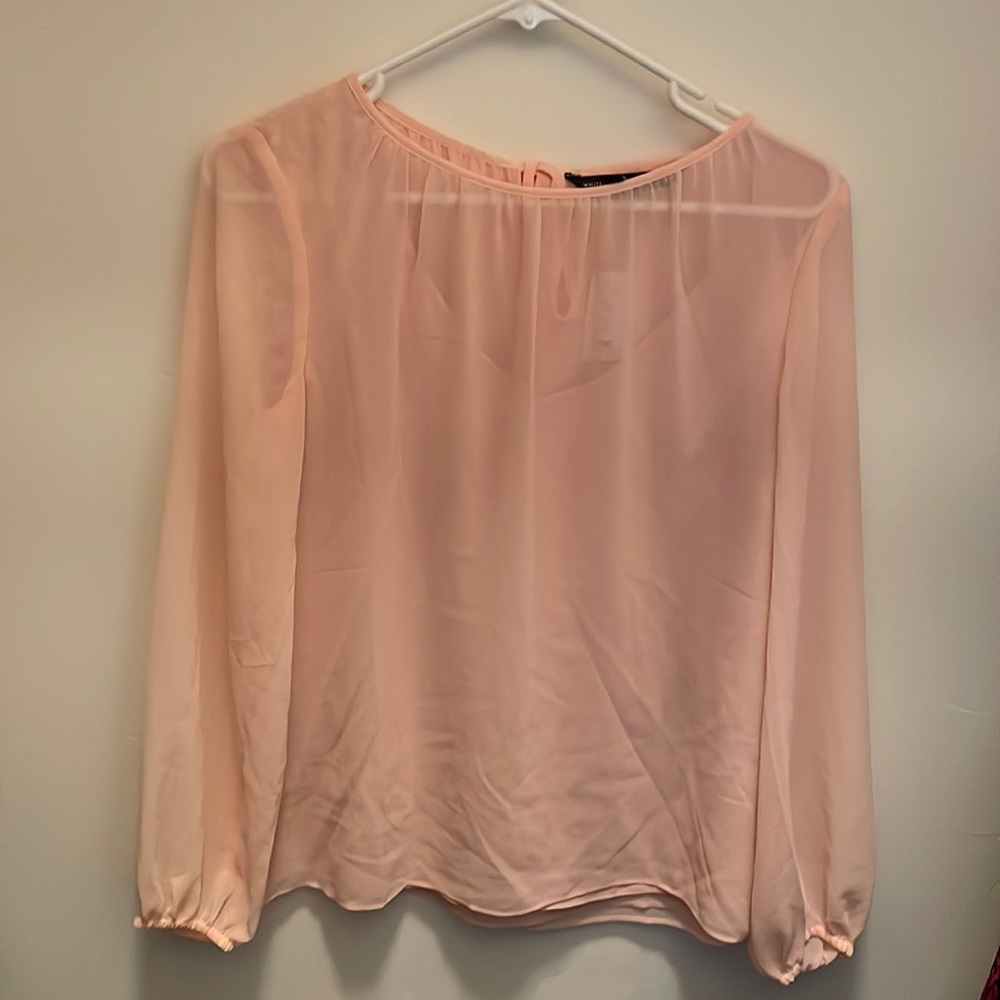WHBM pale pink colored peasant top